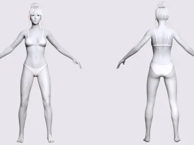 Download a Free High-Quality 3D Female Model Fully Rigged Free low-poly 3D model