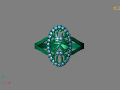 STL 3DM Women Ring Womens Ring Diamonds With Stone Model 3D print model