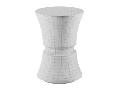 Hand Carved Stool - Side Table 3D model