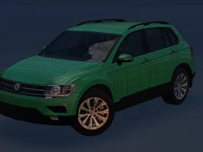 Volkswagen Tiguan Low Poly 3D Model Low-poly 3D model