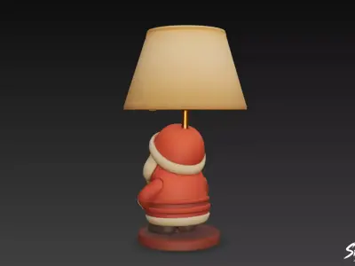 Santa Table Lamp Low-poly 3D model