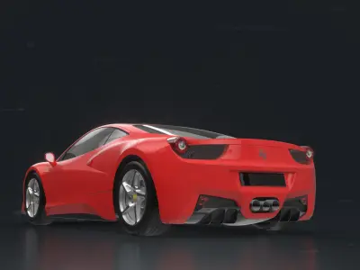 Porsche sports car Low-poly 3D model