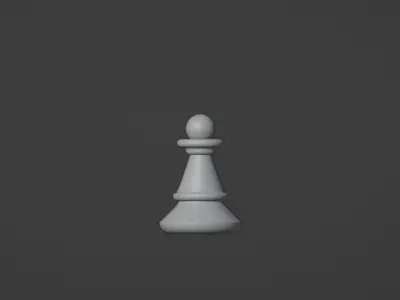 Glass Chess Low-poly 3D model