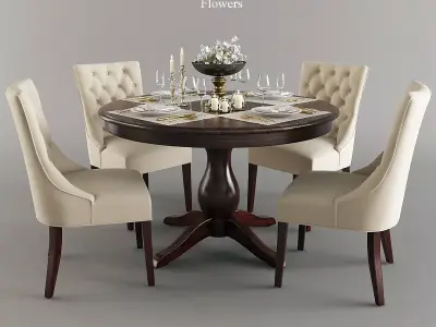 Table Chairs Tableware 3D model