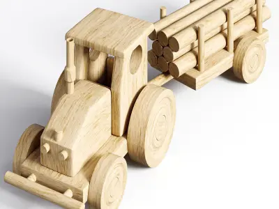Tractor wood toys 3D model
