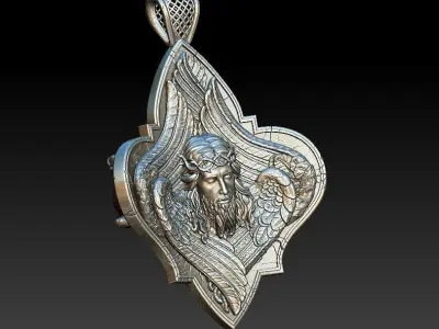  Pendant  cherub  skull 3D model