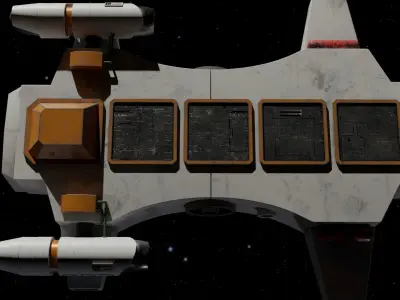 Spaceship 3D model star wars spacecraft flying in space Low-poly 3D model