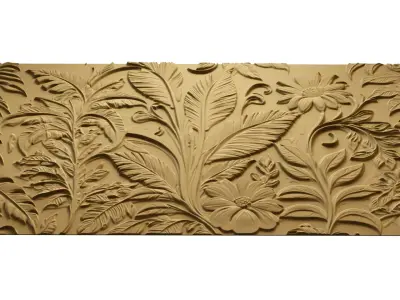 modern panel wall decor set relief stl mural CNC 273 3D model