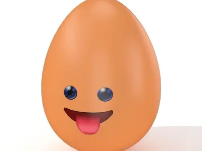 Egg Cracked Emoji N002 Low-poly 3D model