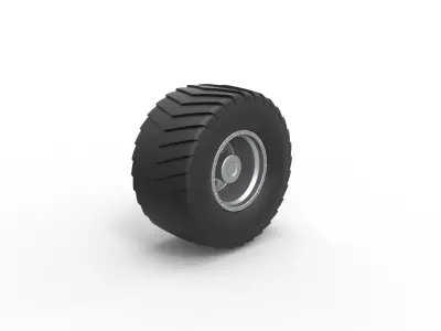 Wheel from Pulling truck 2 Scale 1 to 25 3D print model