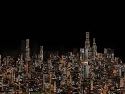 City scene at night cityscape 3D model