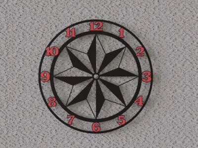 star wall clock 3D print model