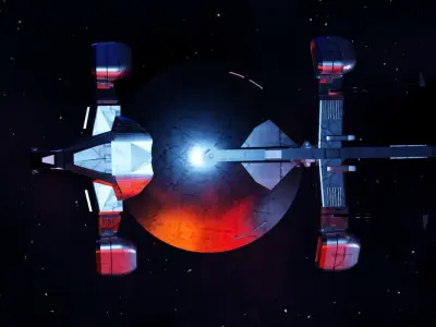 Spaceship starship in space 3D print model