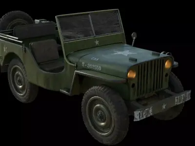 WILLY JEEP  MID POLY MODEL FBX 4K TEXTURES 3D model