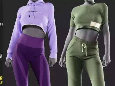Girls Outfit 81 - Marvelous Designer 3D model