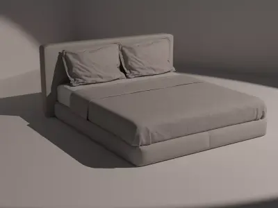 Detailed Minimalist Bed 3D model