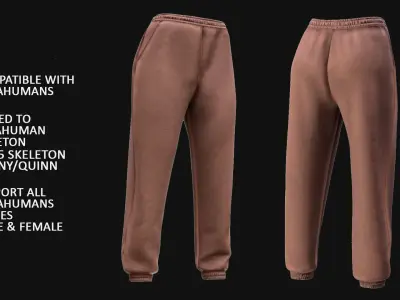 Pants 70 - All MH Bodies - UE5 Skeletons - Rigged Low-poly 3D model
