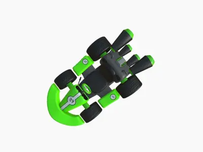 Cartoon Kart C04 Green - Vehicle Racing Design Low-poly 3D model
