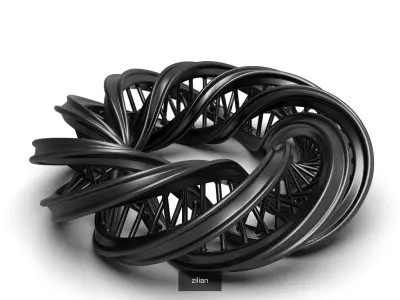 torus ring made of hexagons 3D Model Collection