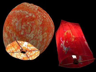 Chinese sky lantern 3D model