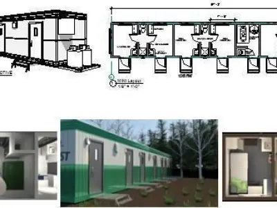 6 Peoples Dormer Wash Car Trailer Skidded  3D model