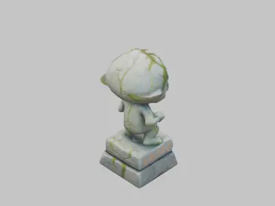 Ancient Alien Stone Stature Low-poly 3D model