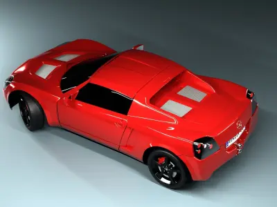 Opel speedster sport car Low-poly 3D model