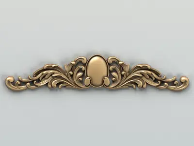 Carved decor horizontal 002 3D model