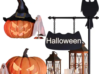 Halloween Decoration set 3D model