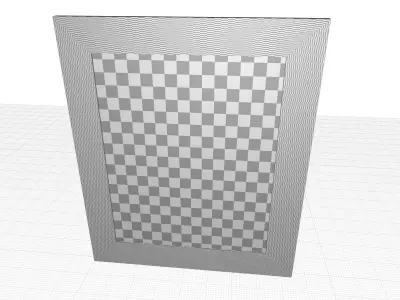 Rectangle Wood Wall Mirror 3D model