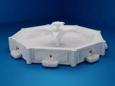 Detailed Marble Fountain 3D Model 3D model