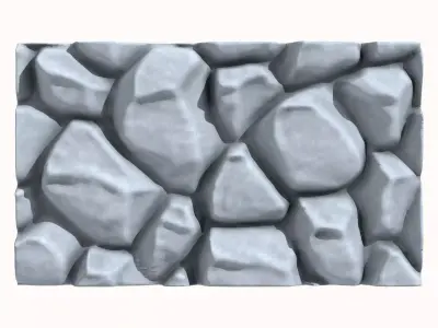 Fractured Limestone Wall Prop 3D model