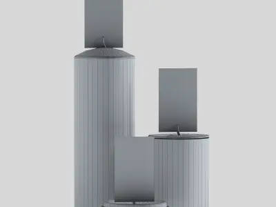 Candles three with candle in middle 3D model