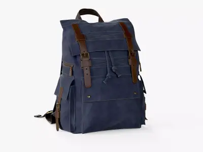 Backpack Iceland Blue Low-poly 3D model