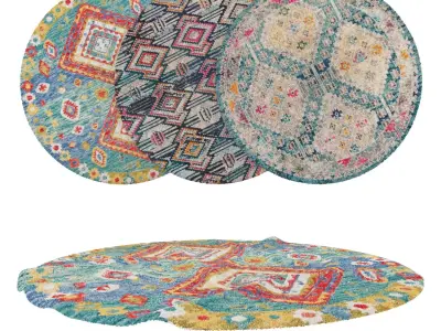 Round Rug Set 139 3D model