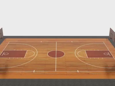 Low Poly Basketball Court Low-poly 3D model