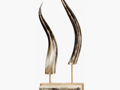 Sculptures of decorative horns 3D model