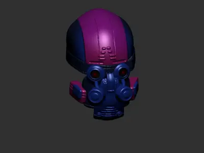 helmet high poly sculpt 3d printable ver 7 3D model 3D model 21