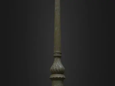 Old Worn Street Light Lamp post 08 Low-poly 3D model