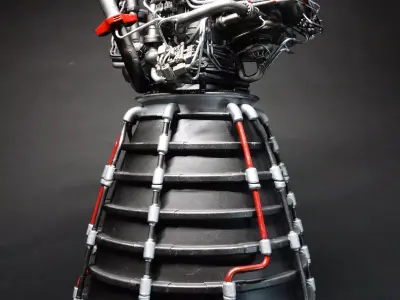 RS-25 Space Shuttle Rocket Engine 3Dprint model 3D print model