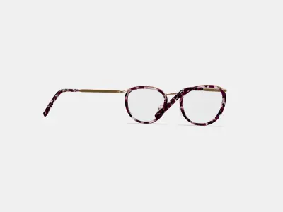 Dinah Eyeglasses in Violet Quartz Crystal with Polished Gold 3D model