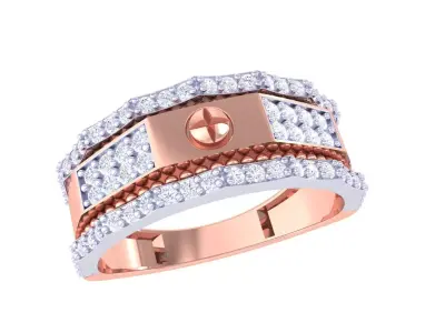 Mens gemstone diamond men Ring with details images 17 3D print model