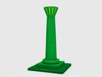 Pillar 2 column Low-poly 3D model
