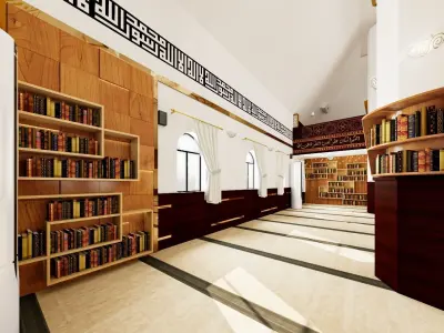 Mosque Abobaker interior design decoration 3D model