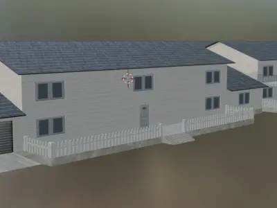 suburban houses 3D model
