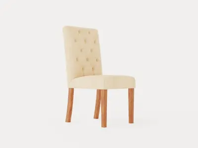 Jenny Dining Chair Beige Wood Low-poly 3D model