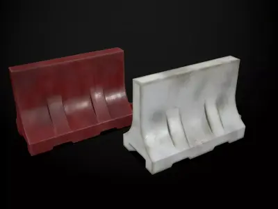 Old Plastic barrier  Free low-poly 3D model