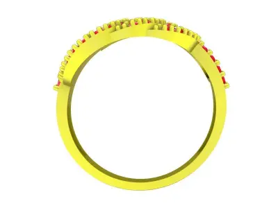 Luxury Abstract Swirl Pave Gemstone Ring for Women 5638 3D print model