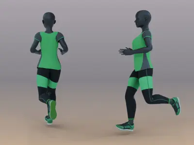 Woman mannequin V3 Rigged in Blender Low-poly 3D model