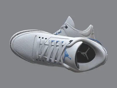 Air Jordan 3-retro sneakers 2 Low-poly 3D model